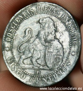 5 céntimos 1870 2
